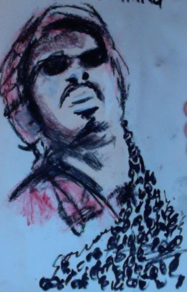 379x590 Stevie Wonder Sketch Paul Pate - Stevie Wonder Sketch