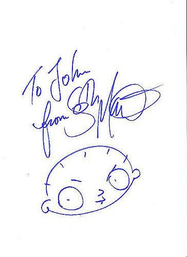 364x500 Seth Macfarlane Stewie Sketch And Autograph - Stewie Sketch