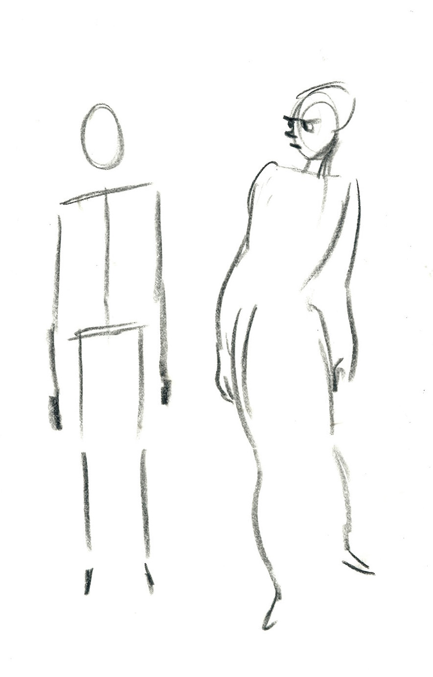 885x1384 The Art Of Dave Pimentel Mr. Stick Man Vs. The Contour Approach - Stick Figure Sketch