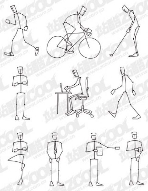 486x626 Stick Figure Style For Embroidery Quick Draw - Stick Figure Sketch