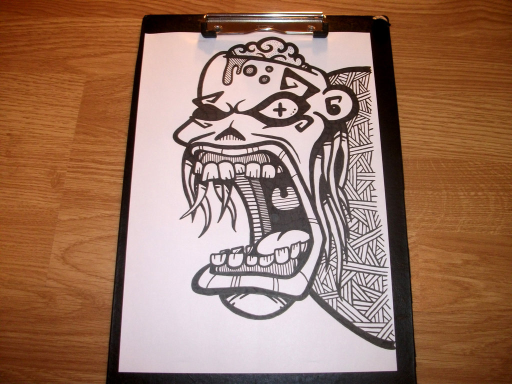 1024x768 Sticker Zombie Sketch By Gaz De La Raz - Sticker Sketch