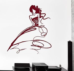 300x288 Wall Stickers Sketch Beautiful Woman Wedding Dress Art Vinyl Decal - Sticker Sketch