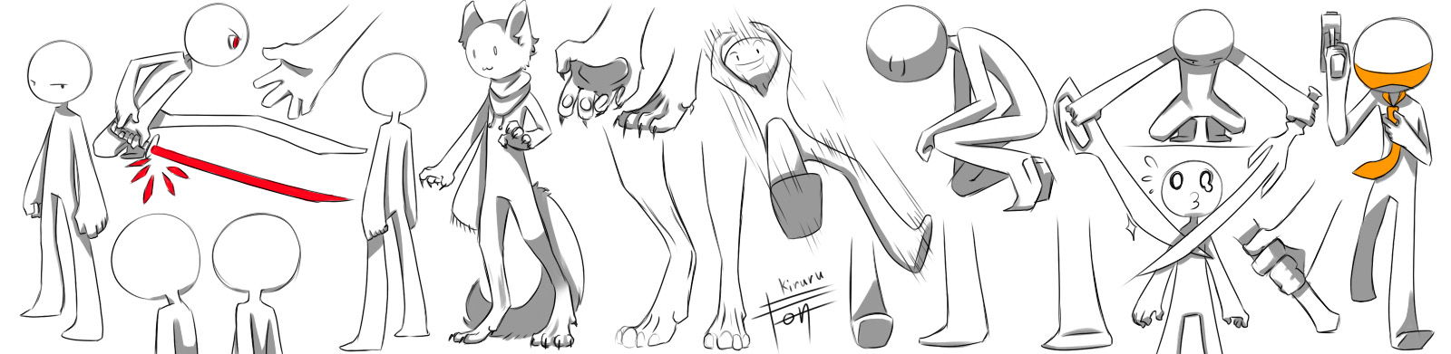 1600x391 Sketches Stickman By Kiruru2592 - Stickman Sketch