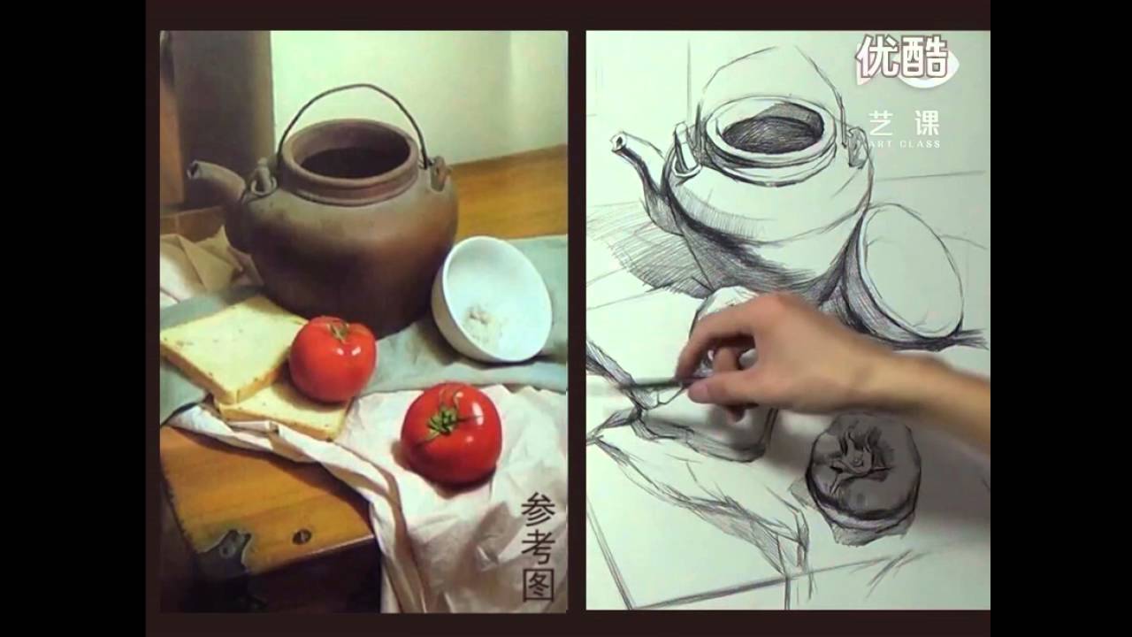 1280x720 Still Life Drawing In Pencil Demonstration - Still Life Pencil Sketch