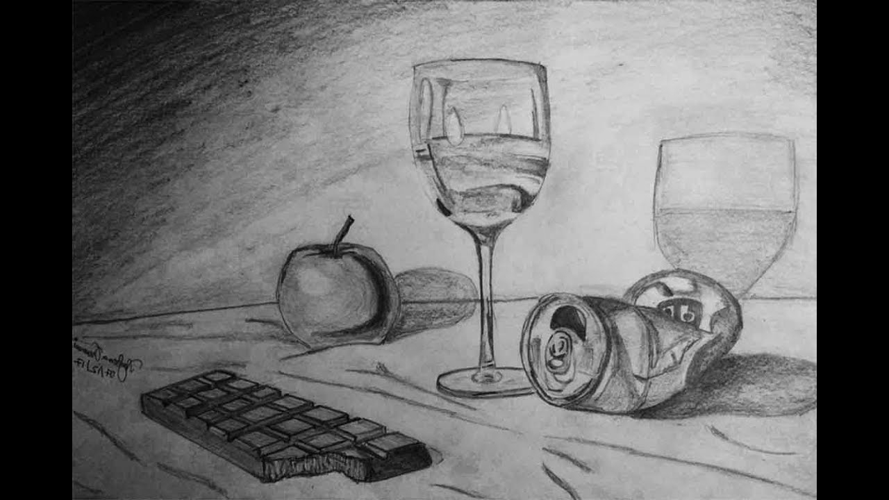 1280x720 Still Life Pencil Drawing - Still Life Pencil Sketch