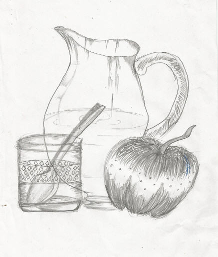 436x515 Art By Kids Still Life Pencil Sketch - Still Life Pencil Sketch