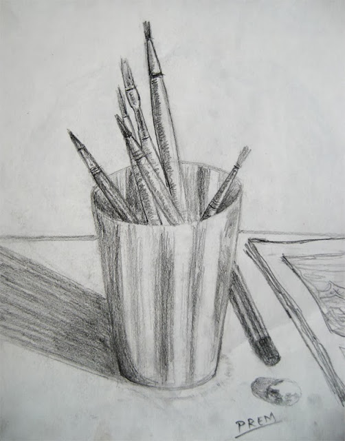 502x640 Art By Prem Com Still Life Sketch - Still Life Sketches