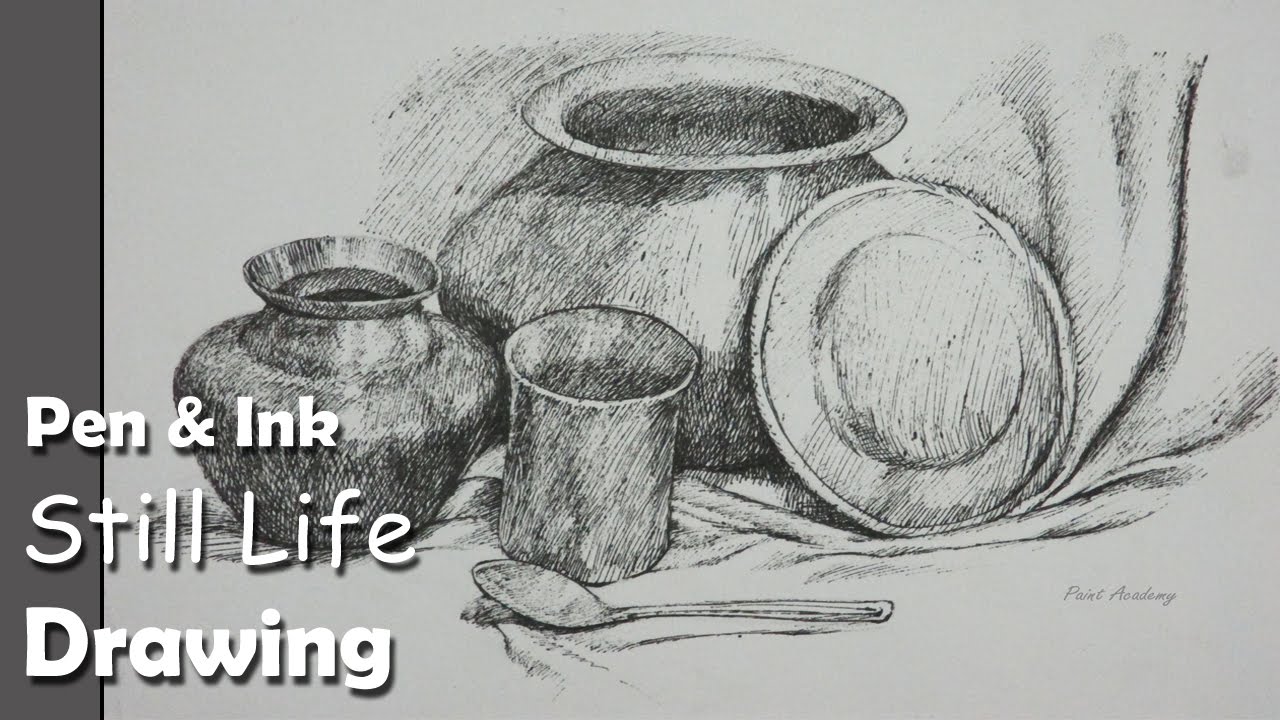 1280x720 How To Draw A Still Life Drawing Utensils Amp Dishes Step By - Still Life Sketching Images