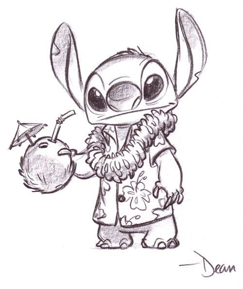500x595 Si. A Daniela Le Gusta Stitch Tattoos! Drawings - Stitch Sketch