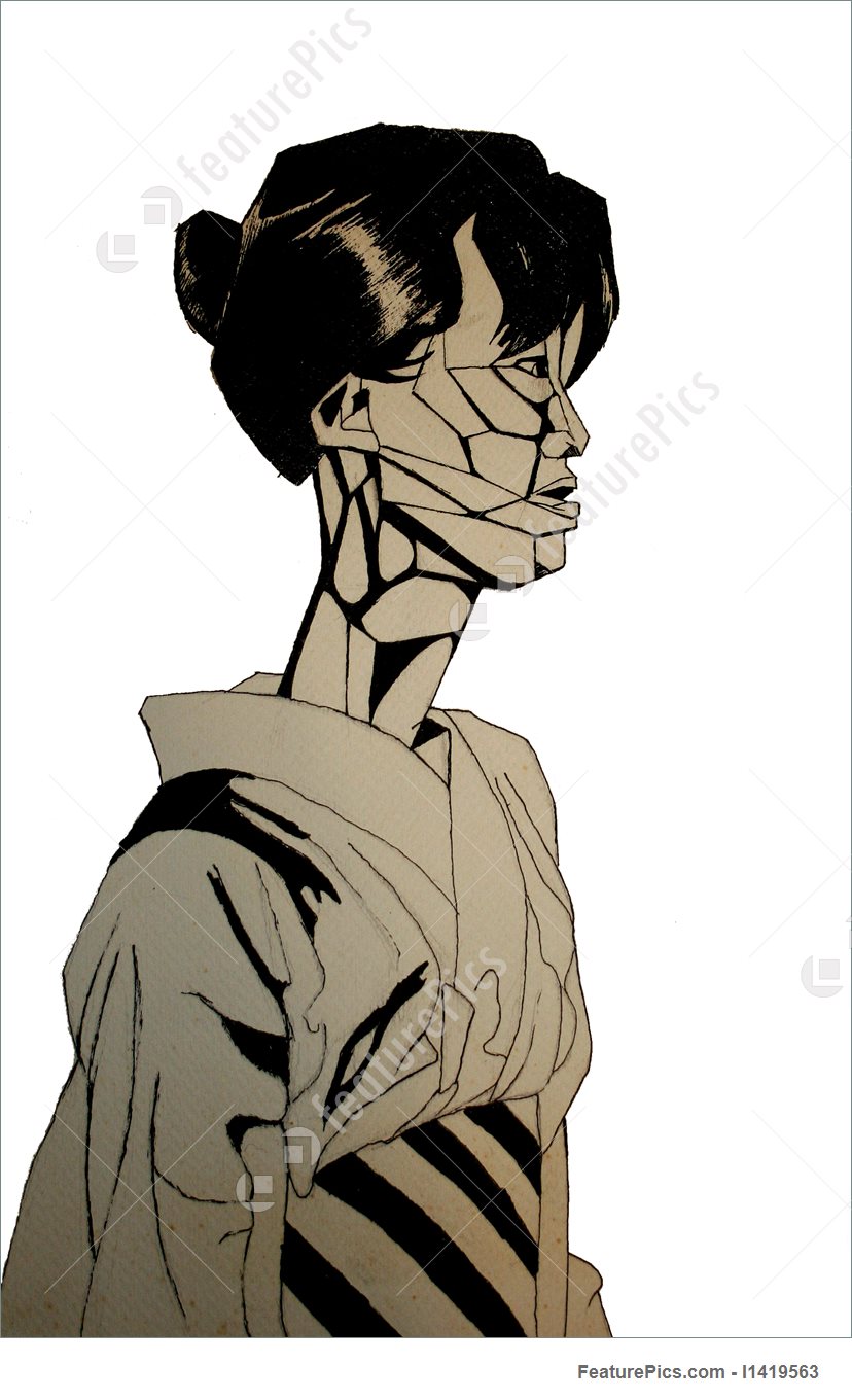 828x1360 Sketch Of Asian Woman Stock Picture I1419563 - Stock Sketches