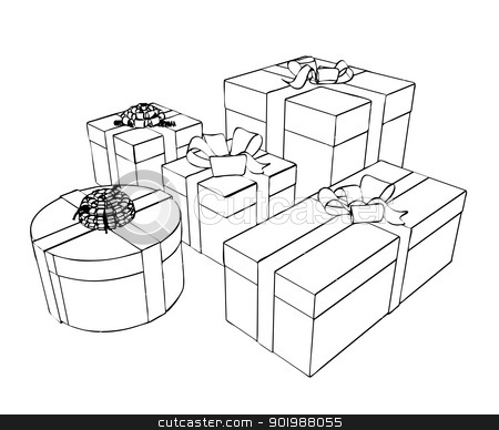 450x388 Sketches Gift Packages Stock Photo - Stock Sketches