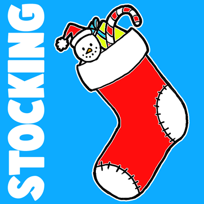 400x400 How To Draw Christmas Stockings With Easy Steps For Kids - Stocking Sketch