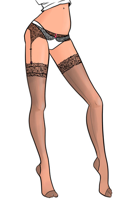 450x650 How To Draw Stockings I Draw Fashion - Stocking Sketch