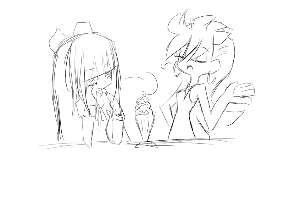 900x675 Panty And Stocking Sketch By Dolcegelato - Stocking Sketch