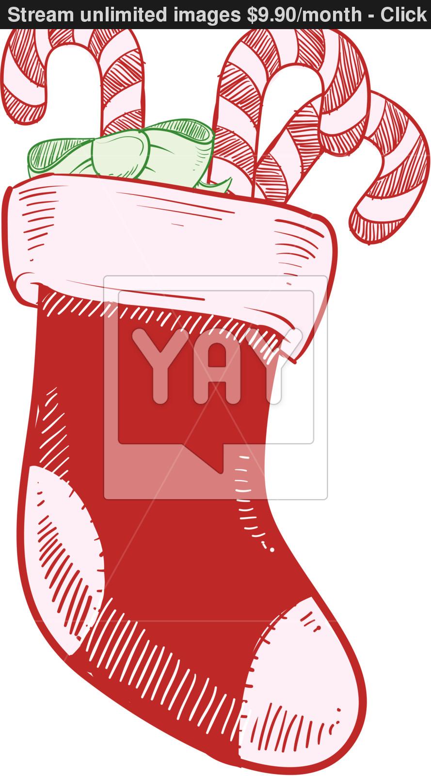 889x1600 Christmas Stocking Sketch Vector - Stocking Sketch