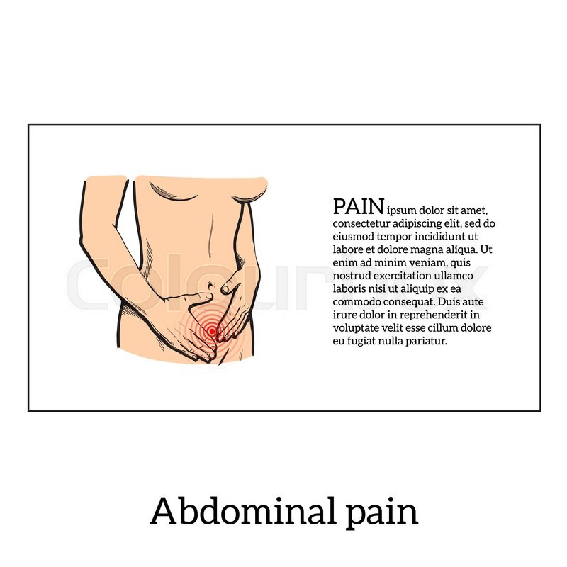 800x800 Concept Illustration Of A Womans Pain In Stomach, Menstrual Cramps - Stomach Sketch