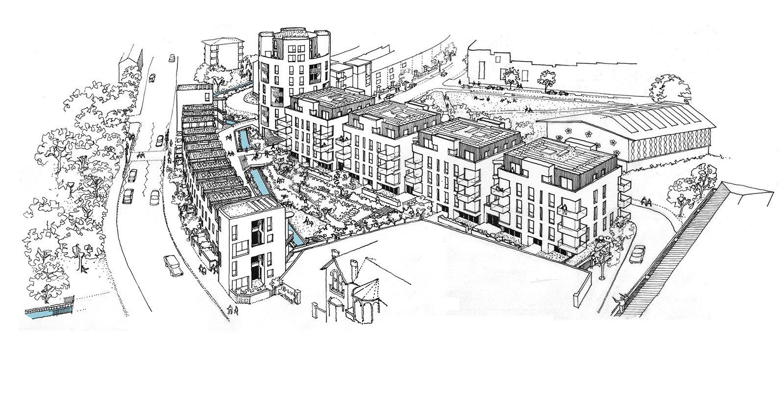 1600x850 Spring - Stone Bridge Sketch