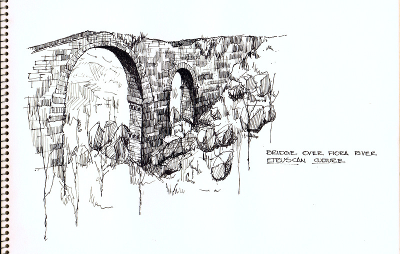800x508 Stone Arch Bridge Sketch By Steve Chambers - Stone Bridge Sketch