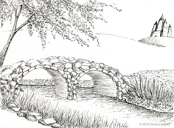 600x442 Stone Bridge Jessica M. Lopez - Stone Bridge Sketch