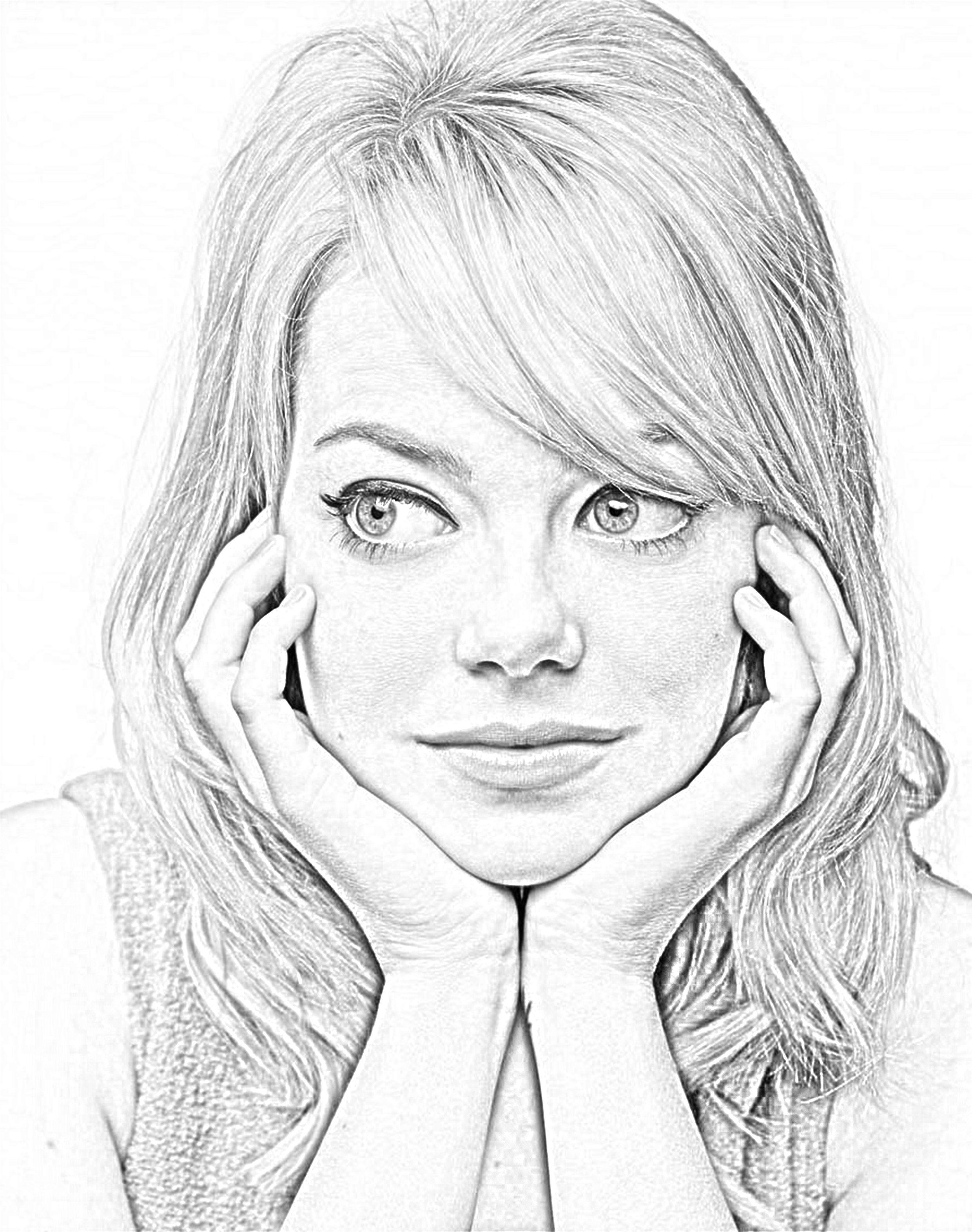 2480x3143 Emma Stone Sketch By Rodiontigue - Stone Sketch