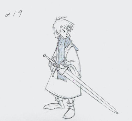 500x460 The Sword In The Stone Sketch By Milt Kahl Animation - Stone Sketch