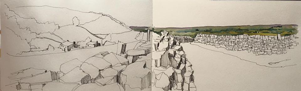 960x293 From My Drawn In Yorkshire - Stone Wall Sketch