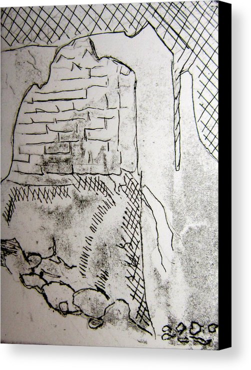 502x740 Old Stone Wall Etching Canvas Print Canvas Art By Marita Mcveigh - Stone Wall Sketch