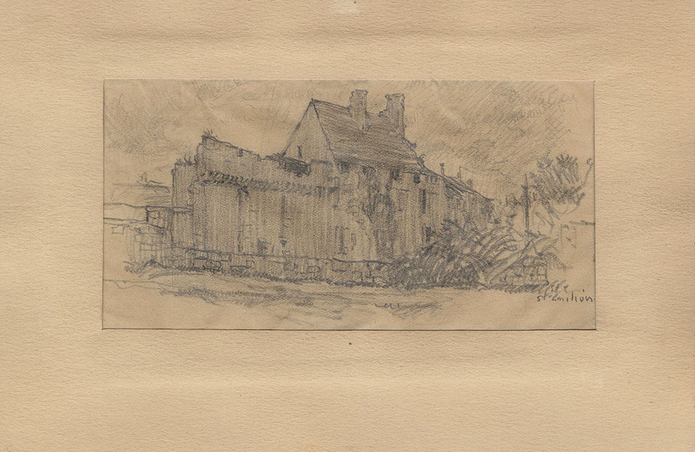 1000x651 Sketch Of A Stone Wall In Saint Emilion - Stone Wall Sketch