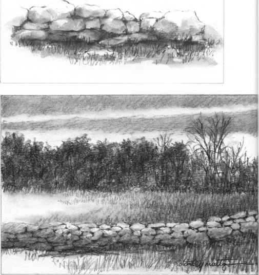 505x536 Stone Walls - Stone Wall Sketch