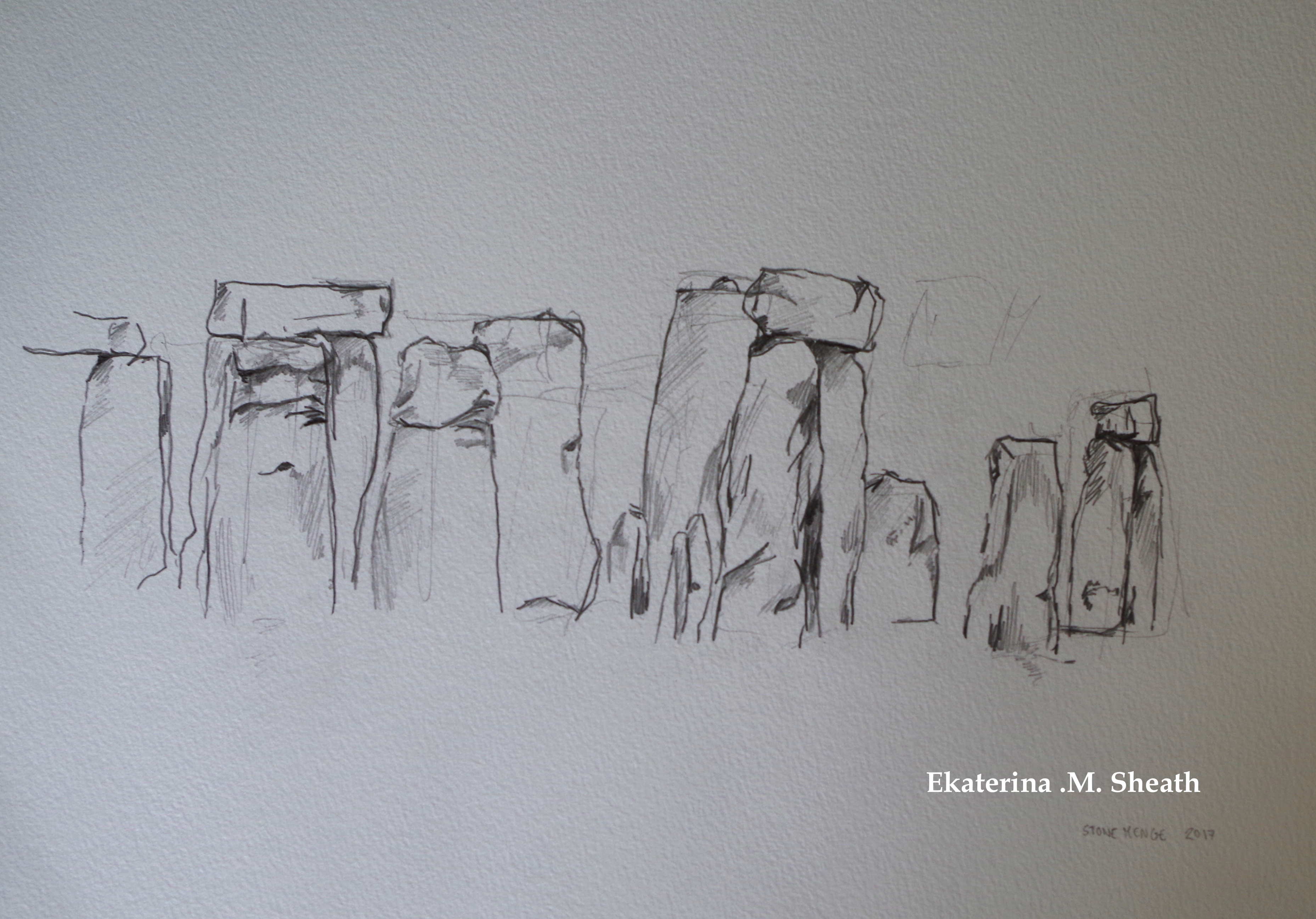3715x2596 Sketches Of Stonehenge, 2017 - Stonehenge Sketch