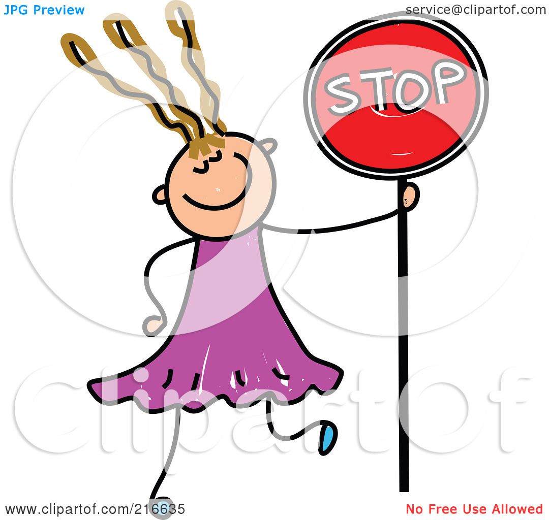 1080x1024 Royalty Free (Rf) Clipart Illustration Of A Childs Sketch Of A - Stop Sign Sketch