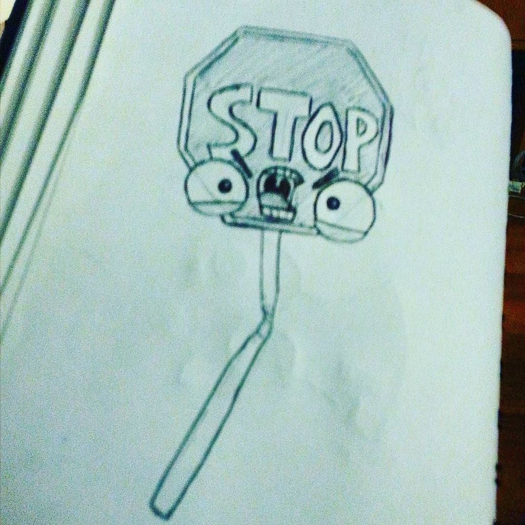 1024x1024 Zombie On Twitter - Stop Sign Sketch