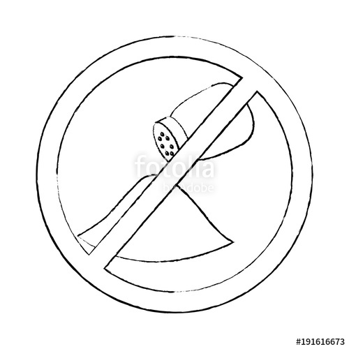500x500 No Salt Sign Prohibition Stop Symbol Vector Illustration Sketch - Stop Sign Sketch