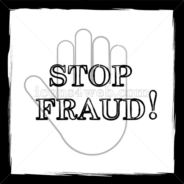 600x600 Stop Fraud Sketch Icon. - Stop Sketch