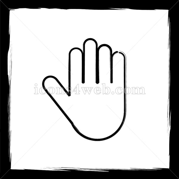 600x600 Stop Hand Sketch Icon. - Stop Sketch