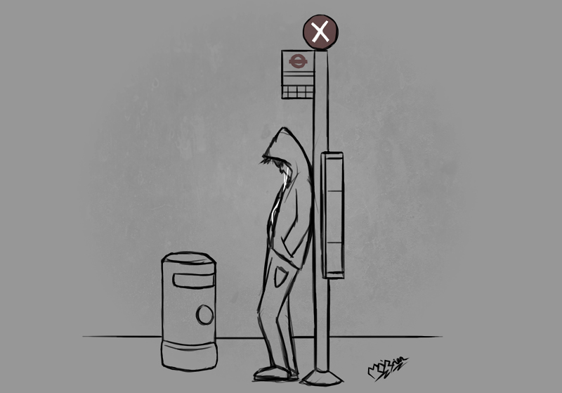 800x559 Bus Stop Sketch By Tigrshark - Stop Sketch