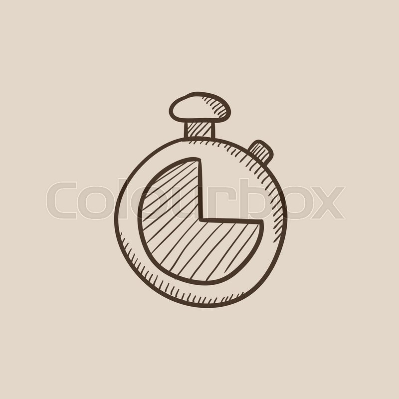 800x800 Stopwatch Sketch Icon For Web, Mobile And Infographics. Hand Drawn - Stopwatch Sketch