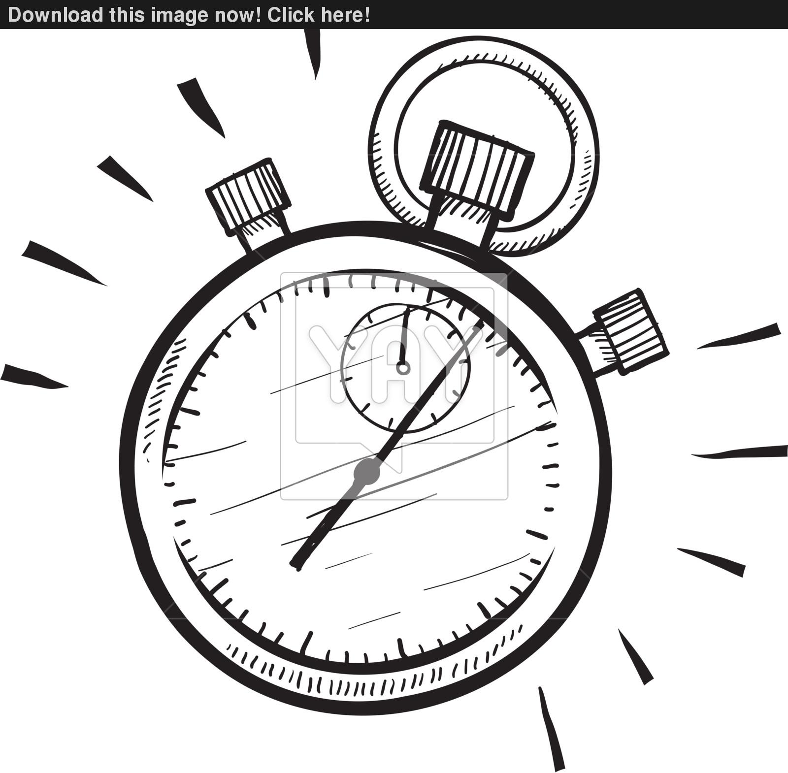 1600x1570 Stopwatch Sketch Vector - Stopwatch Sketch