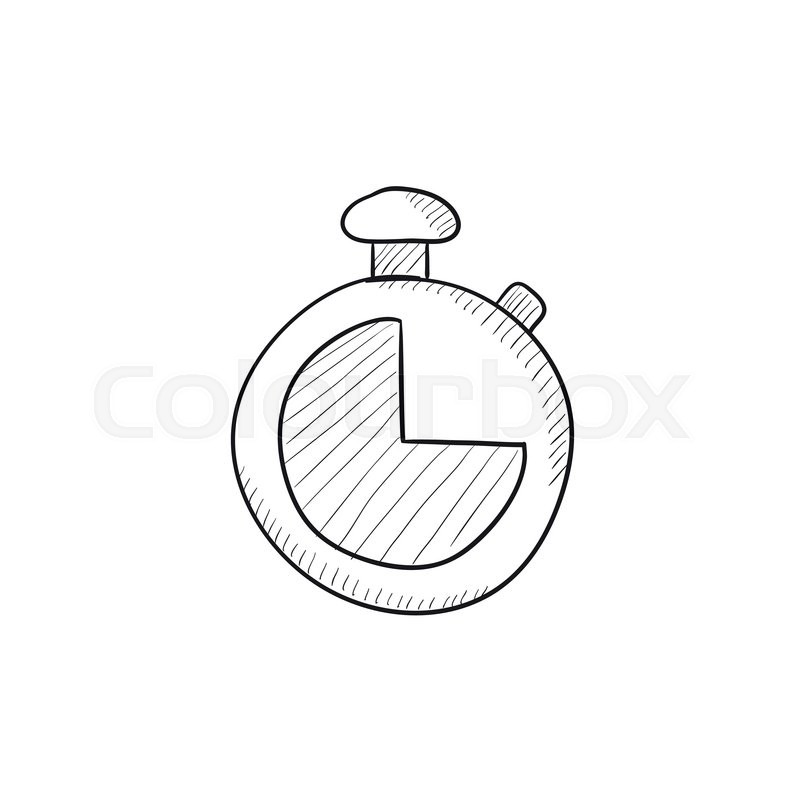 800x800 Stopwatch Vector Sketch Icon Isolated On Background. Hand Drawn - Stopwatch Sketch