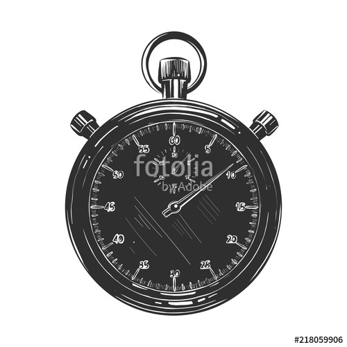 500x500 Vector Engraved Style Illustration For Posters, Decoration And - Stopwatch Sketch