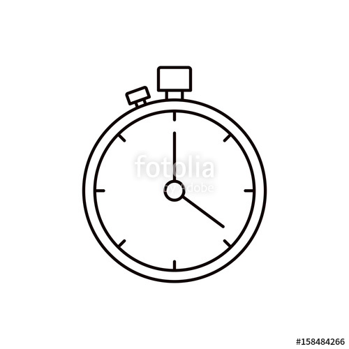 500x500 Sketch Silhouette Stopwatch With Timer Vector Illustration Stock - Stopwatch Sketch