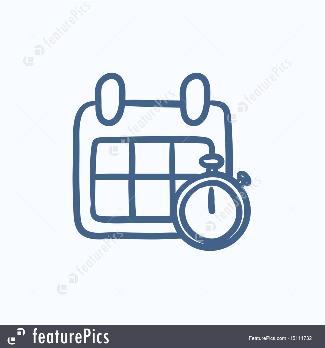 1300x1392 Calendar And Stopwatch Sketch Icon. Illustration - Stopwatch Sketch