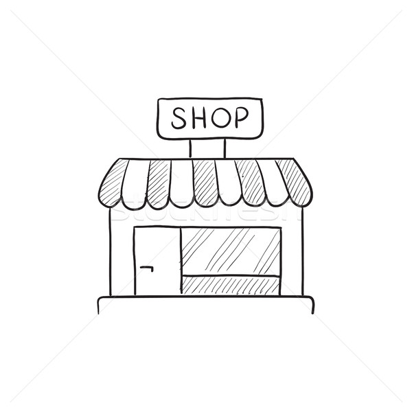 600x600 Shop Store Sketch Icon. Vector Illustration Andrei Krauchuk - Store Sketch