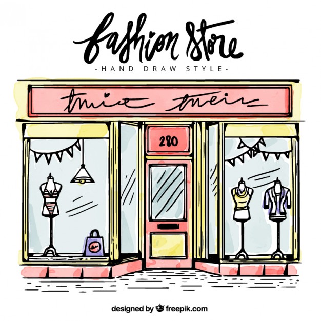 626x626 Sketch Of Fashion Store Vector Free Download - Store Sketch