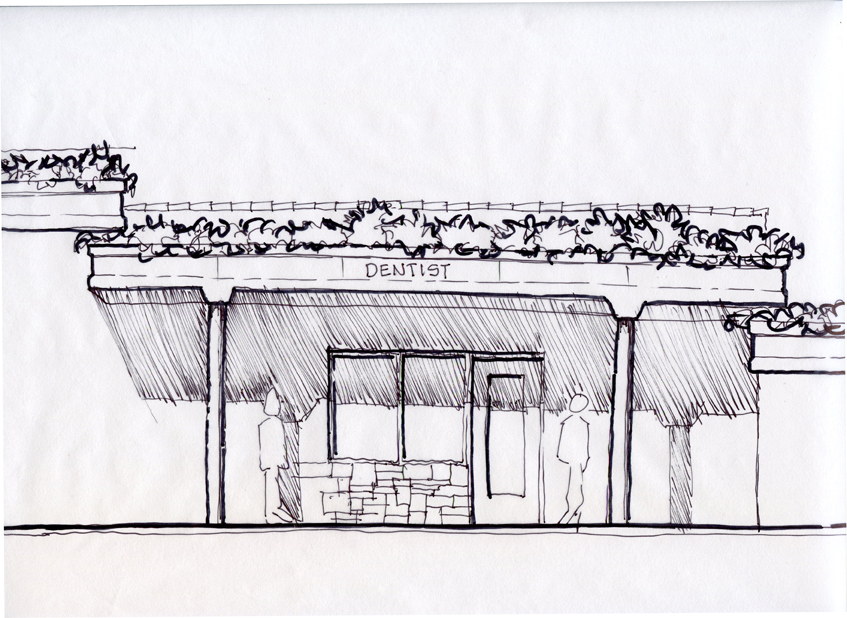 847x618 Washington Shores Redevelopment Richard Thomas Reep - Storefront Sketch
