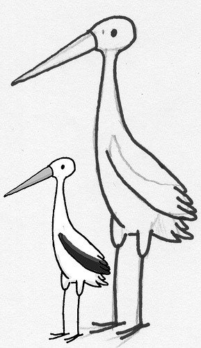289x500 Stork Sketch From A Recent Project For A Friend That - Stork Sketch