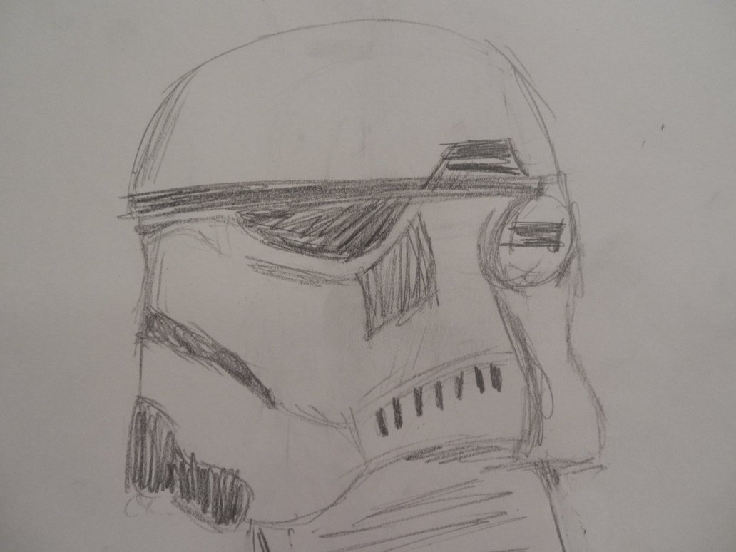 1032x774 Stormtrooper Helmet Sketch By Technicallyderped - Stormtrooper Helmet Sketch