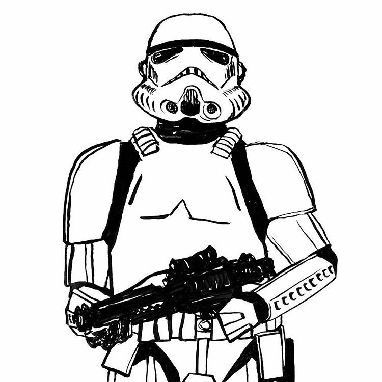 750x750 Trooper - Stormtrooper Helmet Sketch