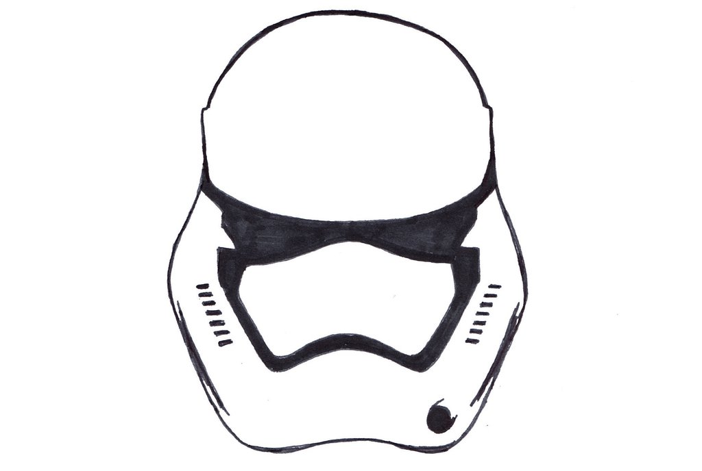 1024x688 Stormtrooper Helmet Sketch By Ajwensloff - Stormtrooper Sketch