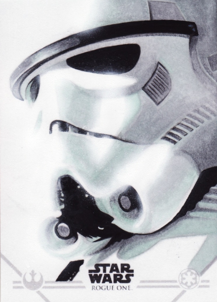 745x1035 Topps Star Wars Rogue One Series One Stormtrooper Ap Sketch Card 1 - Stormtrooper Sketch
